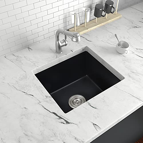 Lonsince Black Bar Sink,Bar Sink 16 X 18 Inch,Undermount Bar Sink,Small Quartz Bar Sink,Granite Composite Rv Sink #TOP4