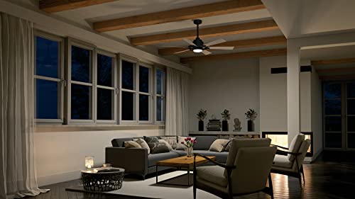 Kichler 52 Inch Gentry Lite LED Ceiling Fan and Etched Cased Opal Glass in Weathered Zinc with Weathered White Walnut Blades - Image 7