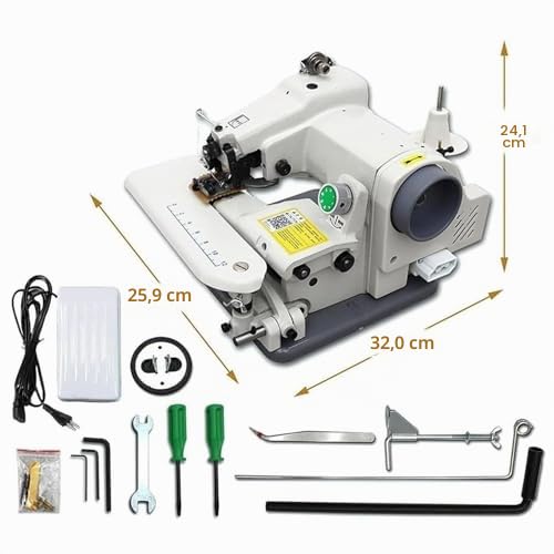 Tragbare Blindstich-Saummaschinen, Näh- und Stickmaschine, maximale Geschwindigkeit von 1200 U/min, Nadelsteigung 3-8 mm, zum Säumen von Hosen mit Pedal mit 10 Nadeln
