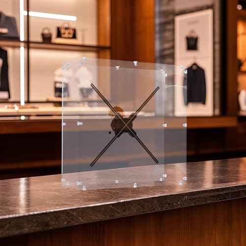 Image of 3D Holographic Advertising Projector, 3D Hologram Advertising Displayer Display LED Fan 3D Naked Eye LED Fan is Best for Store, Shop, Bar, Casino, Holiday Events Display Missyou (56cm)