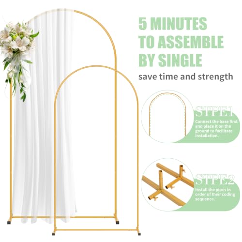 Image of 2 Pack Arch Backdrop Stand and Cover Set (7.2FT /6FT), Balloon Arch Stand