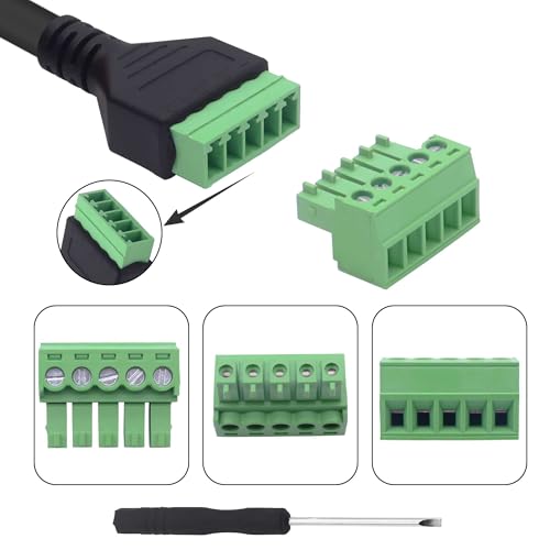 Adaptador USB tipo B hembra a bloque de terminales de tornillo de 5 pines 2