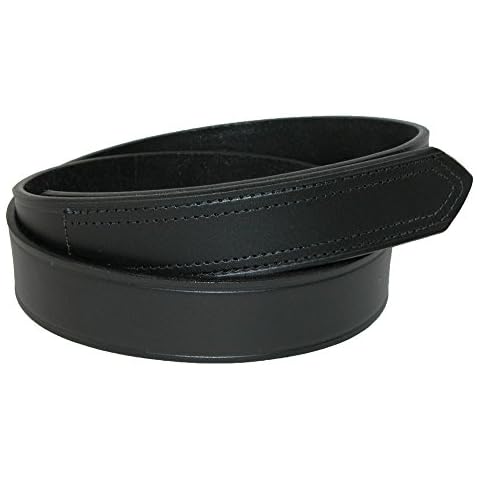 Boston Leather Mens Leather 1 3/8 inch hook and loop fasteners, No Scratch Work Belt | Black 38 Cover