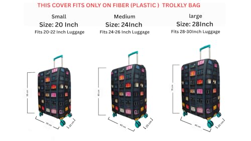 Image of Printed Travel Luggage Cover for Suitcase - Stretchable & Scratchproof Trolley Bag Protector (1, City Lights, Medium)