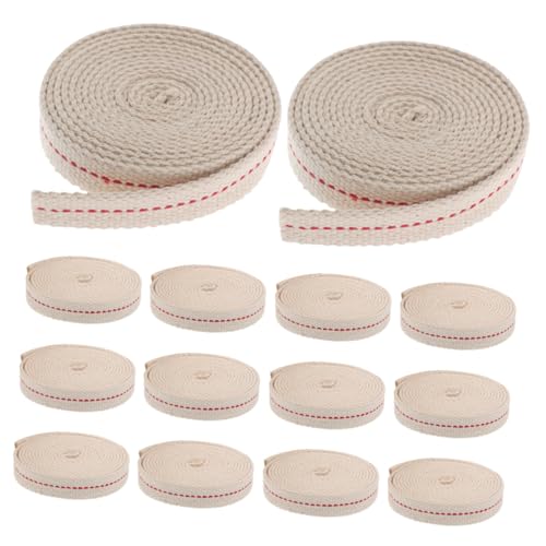 NUOBESTY 15 Rollos Mechas de Algodón para Lámparas de Queroseno Mecha Plana Repuesto para Quemadores de Velas y Lámparas de Aceite Retro Fácil Instalación y Duradero