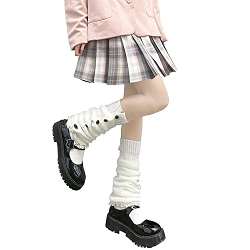 Image of Leg Warmers Harajuku with Lace Button Knit Harajuku Japanese Style Kawaii Lolita Gothic Flared and Loose Fit