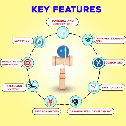 Generic Wooden Kendama Skill Toy with Long Thread & Wooden Ball - Image 4