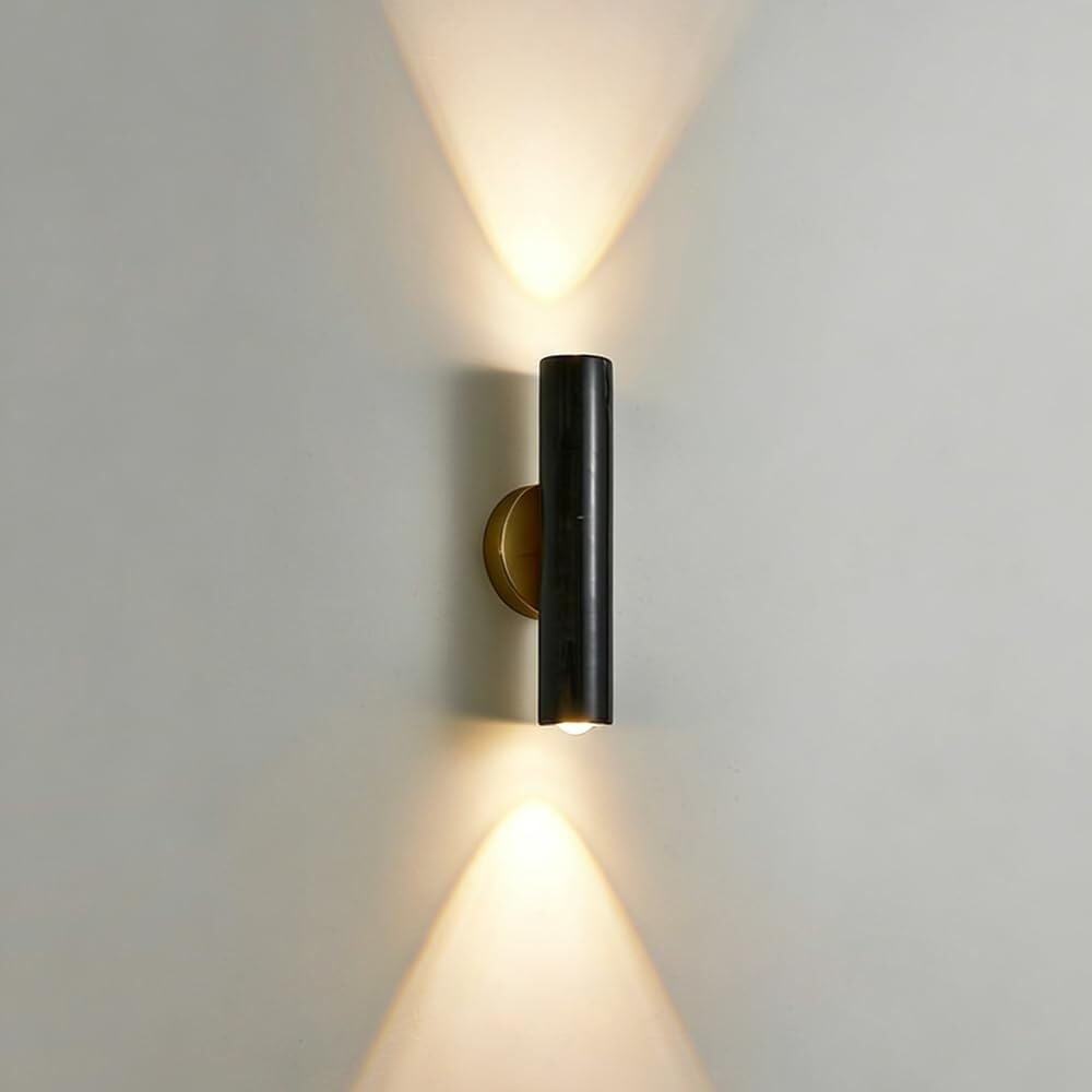 ITOSUI Natural Green Marble Wall Sconce, Modern Brass & Stone Cylinder Light, Up and Down Bi-Directional Wall Lamp for Bedroom, Hallway & Luxury Accent Lighting(Dark)