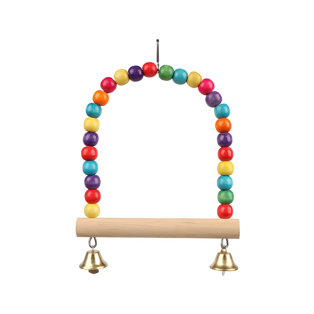 Columpios de Pájaros de Madera-Multi-Color Conure Cockatiel Swing Colgando Juguetes para Pequeños Animales Periquitos Periquitos Loros(15 * 12cm)