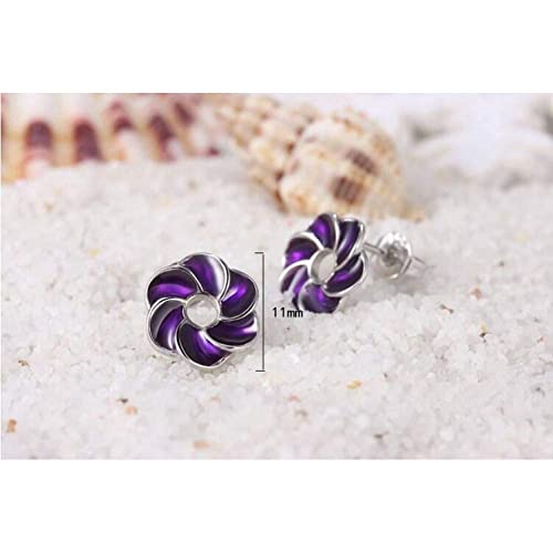 Pendientes de mujer plata ley 925 joyería de señora pendientes de botón cristal 2