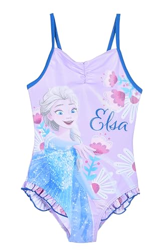 Disney Frozen Bañador para Niña, Bañador de Una Pieza, Natación Infantil Diseño Brillante, Talla 6 Años | Lila