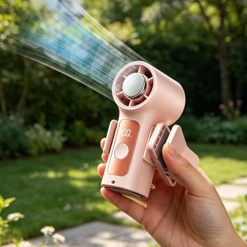 Mini ventilador de refrigeración recargable USB compacto con pantalla LED digital 4