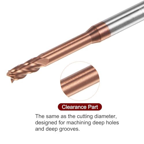 Image of HARFINGTON 2pcs Square Nose End Mill 4mm Shank 3mm x 20mm AlTiSin Coated Solid Carbide Long Reach Extended Neck 4 Flutes CNC Router Bit Milling Cutter for Stainless Steel Hardened Steel