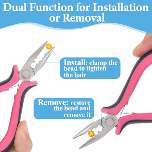 JJUNW Haarverlängerungs Zange, Mini-Haarverlängerungswerkzeug, Microring Hair Zangen Zange für dreadlocks extension Extensions Zubehör für Haar oder Feder Erweiterungen (1pc)