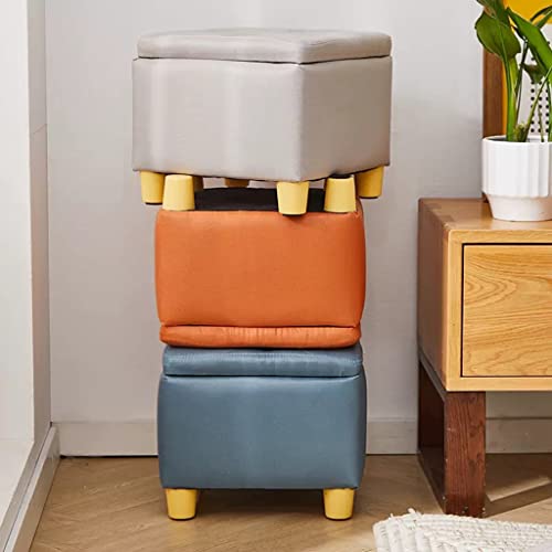 Repose-pieds avec cube de rangement tabouret beige chambre - 6