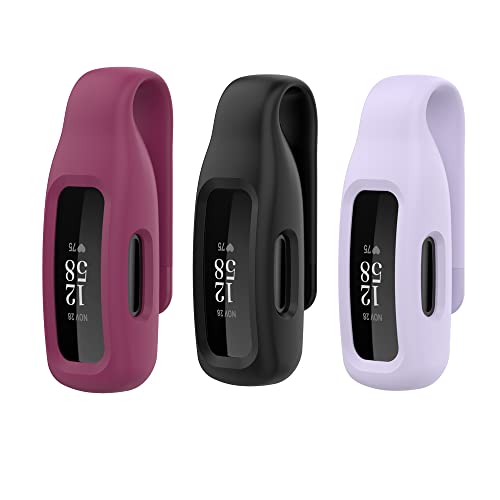 [3-Pack] Senter Steel Sheet Silicone Clip for Fitbit Inspire 3 Solid Color Silicone Inspire Accessory Clip