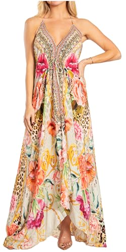 Image of Sakkas Lizi 2025 Womens Maxi High-Low Halter Handkerchief Long Dress Beach Party