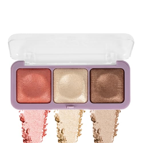 Hilary Rhoda Get Glow Highlighter Palette | Ultra Blendable & Long Lasting | Shimmer Finish & Illuminating Glow | Highly Pigmented & Easy To Blend Shades | 3 Shades in 1 Palette – 15g (Shade – 01)