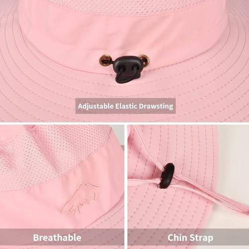 Image of Sun Hats for Men Women Fishing Hat UPF 50+ Breathable Wide Brim Summer UV Protection Hat