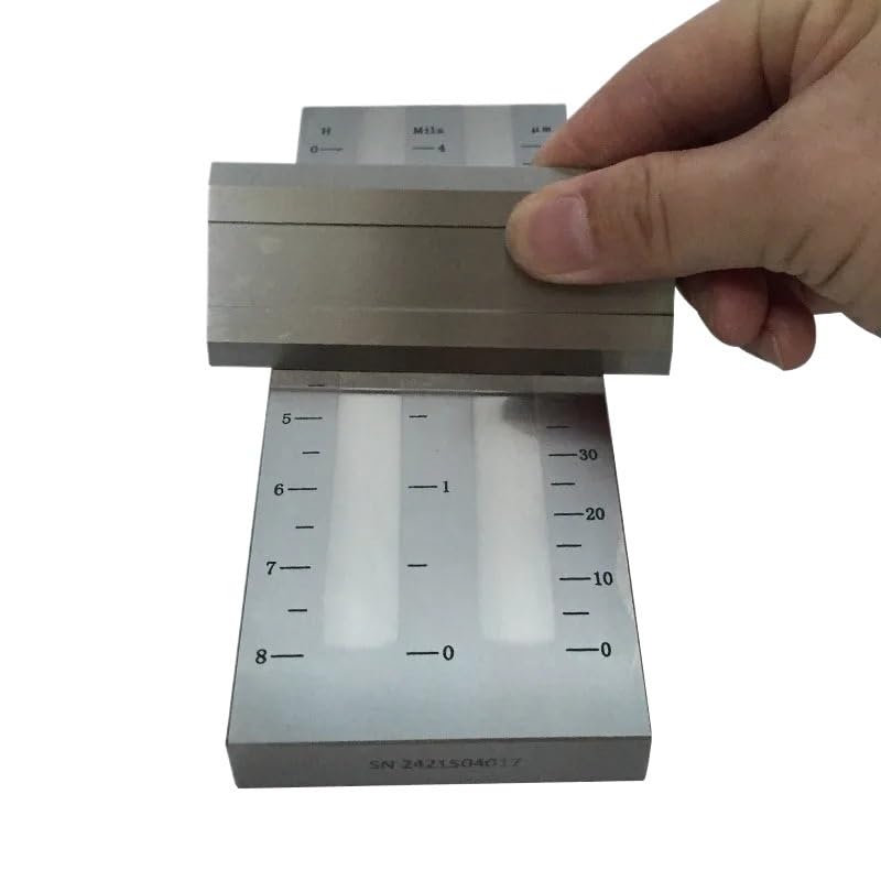 NURII Double Groove Grindometer,BGD242/3 (0-100um), Stainless Steel Fineness Grind Gauge, Lab Equipment