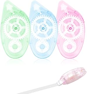 Jagowa 3 Pcs Glue Roller Double-Sided Transparent Strong Permanent Self-Adhesive Tape Dispenser for Student Handbooks, Diaries, Scrapbooks, Cards (3 colors)