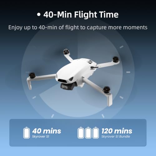 Image of Skyrover S1 Mini Drone with Camera 4K /60fps Video, 3-Axis Gimbal Stabilization, 39,000ft Video Transmission, 40-Min Flight Time, Under 249g, Auto Track