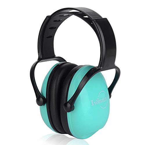 Iwinna Kids Ear Protection Safety Ear Muffs, Noise Cancelling Headphones For Childrens, Adjustable Headband Ear Dfenders For Concerts, Fireworks, Air Shows, Green #TOP7