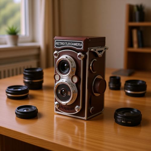 Cámara digital vintage 24MP 2.7K video compacta marrón miniatura 7