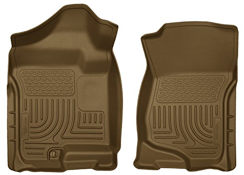 Husky Liners Weatherbeater Floor Mats | Fits Various 2007-2014 Cadillac Escalade & ESV, GMC Yukon, Chevrolet Suburban 1500, Tahoe, Silverado/Sierra (See Description) | Front Row, 2-pc Tan - 18203 by Husky Liners - Used condition - US$52.46