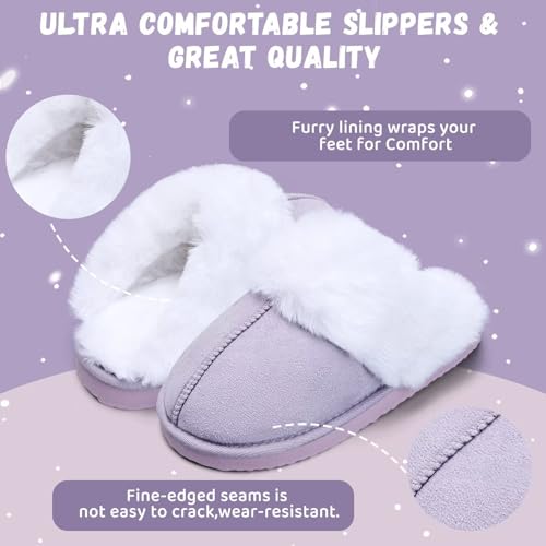 Image of IceUnicorn Kids Slippers Girls Boys Fuzzy House Shoes Bedroom Slides | Warm Memory Foam Slippers Indoor Outdoor