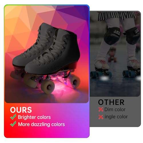 XGKHOM Roller Skate Lights, LED Lights for Skates, Colorful Illuminating Accessories for Quad, Inline and Ice Skates, Ideal Gift for Skaters and Roller Skate Boots