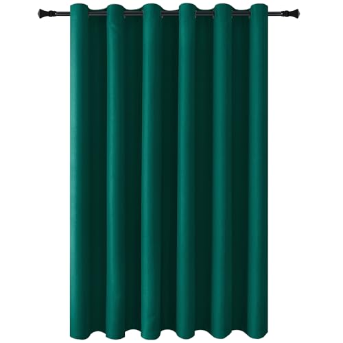 Image of DWCN Blackout Curtain Panel for Bedroom -Christmas Thermal Insulated Energy Saving Grommet Blackout Drapery for Patio Door, Room Divider Big Long Curtain, Hunter Green, W100 by L84, 1 PC