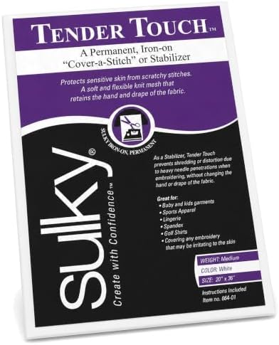 Sulky of America Cut Away Tender Touch Iron-On Backing White, 20" by 36", Plum Dandy (664-01)