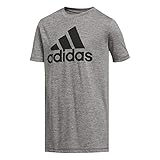Adidas Little Boys' Melange Performance Tee, Dark Grey, 7