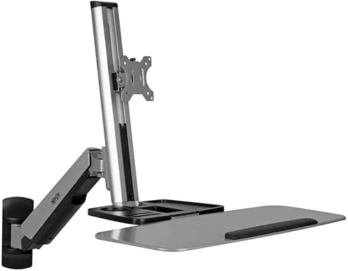 Miniatura 8 de Tripp Lite Soporte de Pared para Estación de Trabajo de Escritorio de Escritorio Ajustable en Altura de Pie (WWSS1332W), Plata