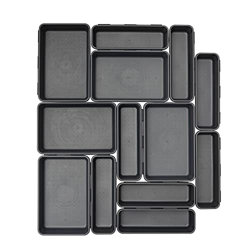Office Drawer Organizers Bins Junk Drawer Organizers Tray Storage Dividers for Office Desk Dress Makeup (13pcs 2Size)