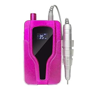 Nail Grinding Machine 35000RPM Portable Electric Nail Drill Machine, Cordless Rechargeable E File Manicure, Nail Sander, Gel Remover, Polisher Tools for DIY Home or Salon Mani-Pedis