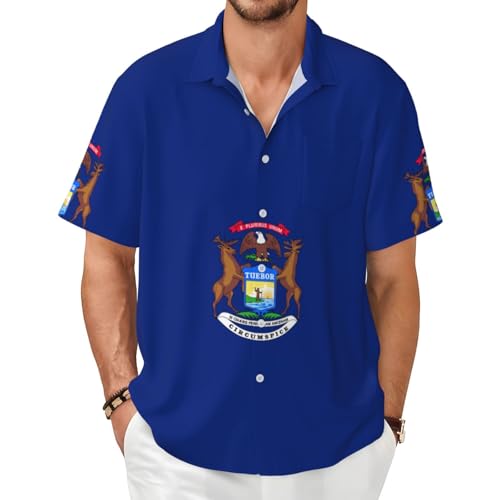 Chemise manches courtes Michigan pour homme au style décontracté