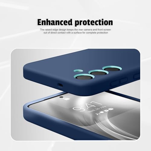 Image of LIRAMARK Liquid Silicone Soft Back Cover Case for Samsung Galaxy S25 Plus / S25+ 5G (Midnight Blue)