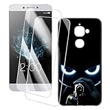 OAGELIM 2er Pack Bildschirm Schutzfolie + Hülle Kompatibel mit LeEco Le 2 Pro (5.5 Zoll) Künstlerisch Bedruckte Hülle & Gehärtetes Glas Kratzfest (Ziel)