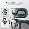 Hbada P3 Ergonnomic Office Chair with 2D Adjustable Lumbar Support, Office Chairs with Adjustable Headrest and Armrest, 145 Stepless Tilt Function, Black(No Footrest)