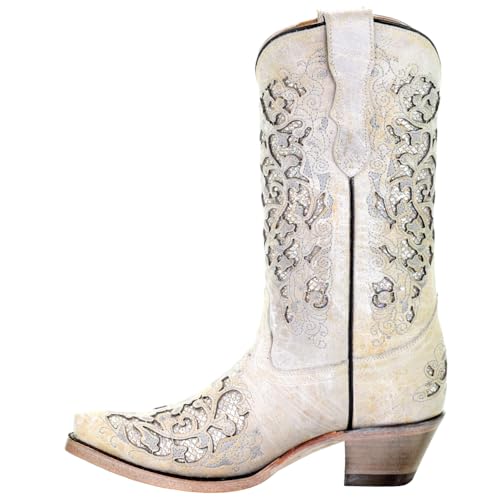 Corral Boots Corral Western Boots Girls Glitter Inlay 1 Child White T00214