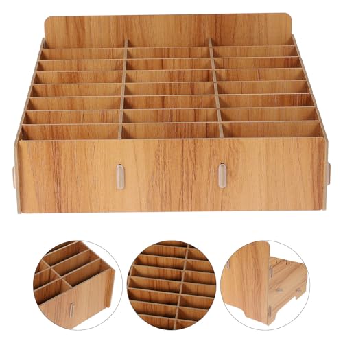 Cases bois pour téléphones et support multigrille de bureau marron - 7