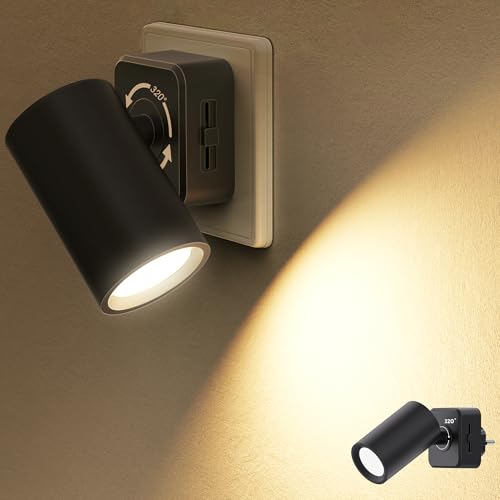 JandCase Prise Electrique Avec Capteur de Crépuscule, Pivotant à 320°, Veilleuse LED Dimmable...