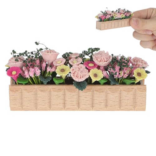 Pot de fleurs miniature en bois VOSAREA pour decor de maison de poupee