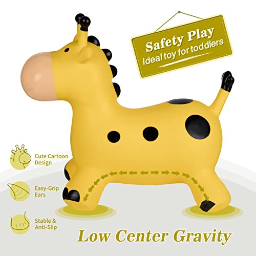 Inpany Giraffe Bouncy Horse Hopper - Inflatable Jumping Horse, Ride On Rubber Bouncing Animal Toys For Kids/Toddlers/Children/Boys/Girls (Pump Included) #TOP1