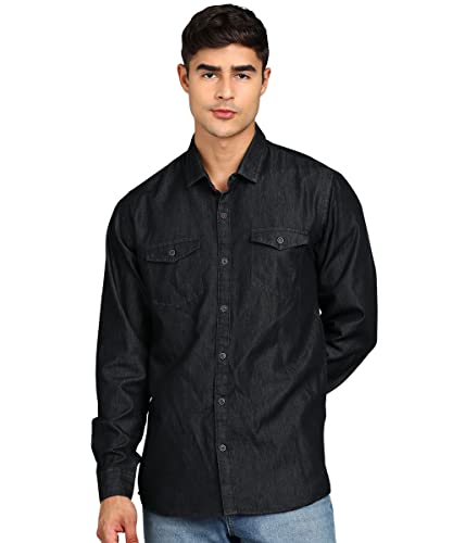 Urbano Fashion Men’s Full Sleeve Slim Fit Casual Denim Shirt