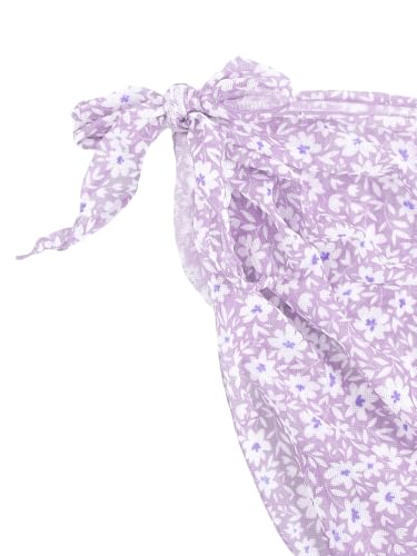 Image of SHENHE Girl's 3 Piece Swimsuits Cute Spaghetti Strap Triangle Bikini with Ditsy Floral Cover Up Teen Bathing Suits