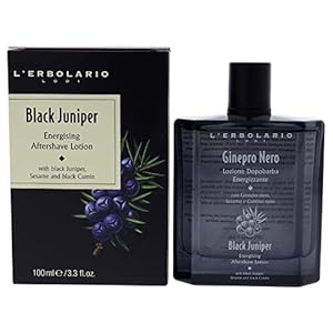 L’Erbolario Energizing After Shave Lotion – Hydrating Aftershave for Men for Soothed Face and Neck – Woody Post Shave Cream – Black Juniper – 3.3 oz