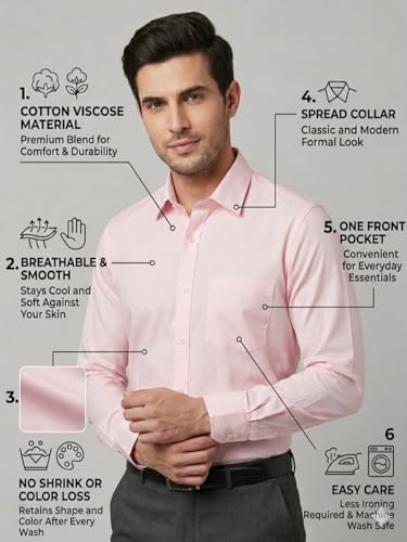 Image of Appel Touch Men's Cotton Blend Formal Shirt Full Sleeves